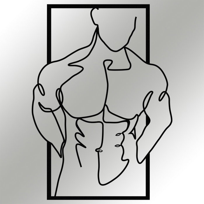 Wallity Muscular Man Escultura de Pared de Metal Negra Wallity Muscular Man Escultura de Pared de Metal Negra